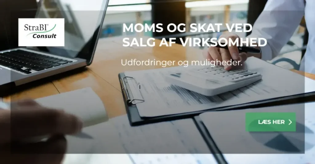 Moms og skat ved salg af virksomhed.
